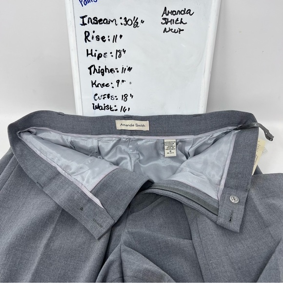 Amanda Smith Lined Dress Slacks Trousers Size 8 Gray High Waist Straight Leg NWT - Picture 9 of 11